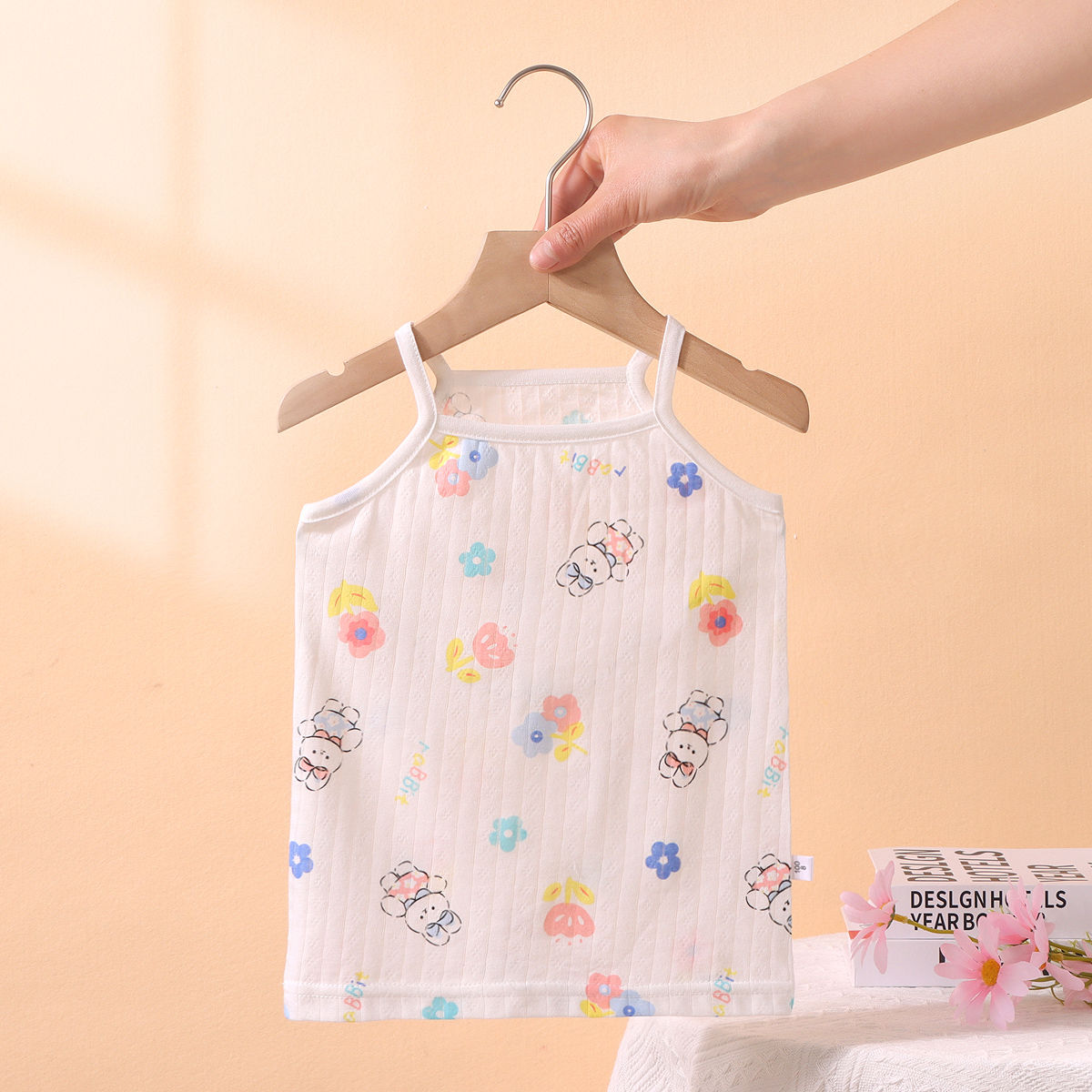 Children's Suspender Skirt Suit Summer Girls Cotton Pajamas Home Clothes Outside Wear Vest Short Skirt Baby Air Conditioning Clothes