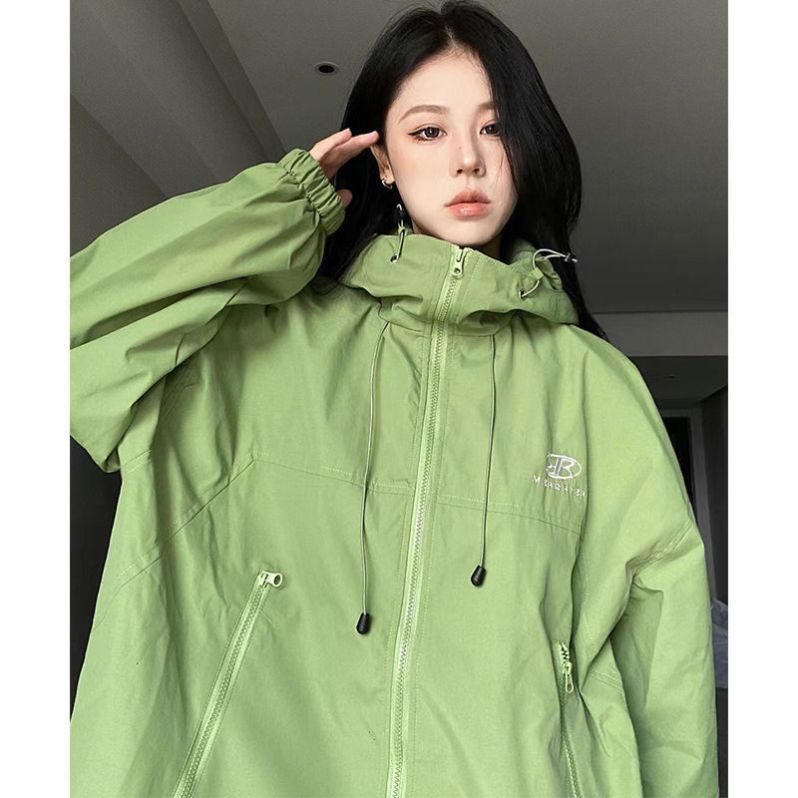 American functional style hooded waterproof three-in-one jacket for girls loose spring and autumn zipper couple jacket trendy brand