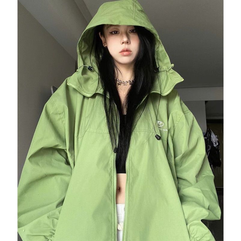 American functional style hooded waterproof three-in-one jacket for girls loose spring and autumn zipper couple jacket trendy brand