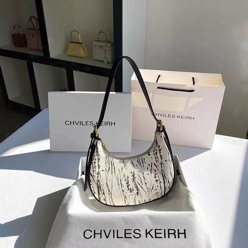 CHILESKEH女包小眾設計新月包包2023新款百搭法棍腋下包高級感
