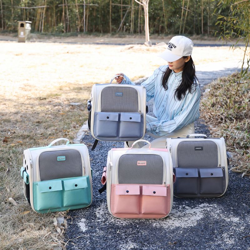 Pet cat bag, portable, portable space capsule for small and medium-sized dogs, foldable, side-opening, breathable, single and double shoulder bag