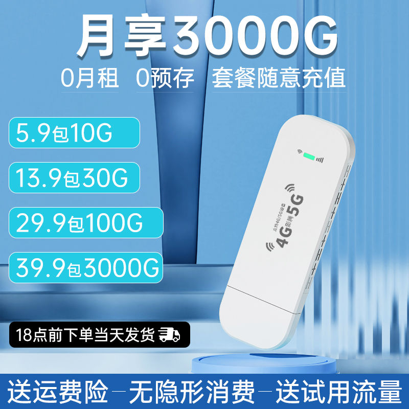 随身WIFI便携无线移动路由器高速流量工地大学租房宽带4G5G上网卡