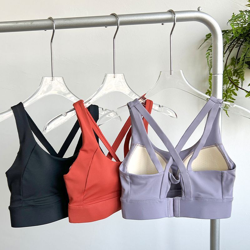 Sports bra women's high-intensity shock-proof back beauty bra yoga vest all-in-one training running fitness bra summer