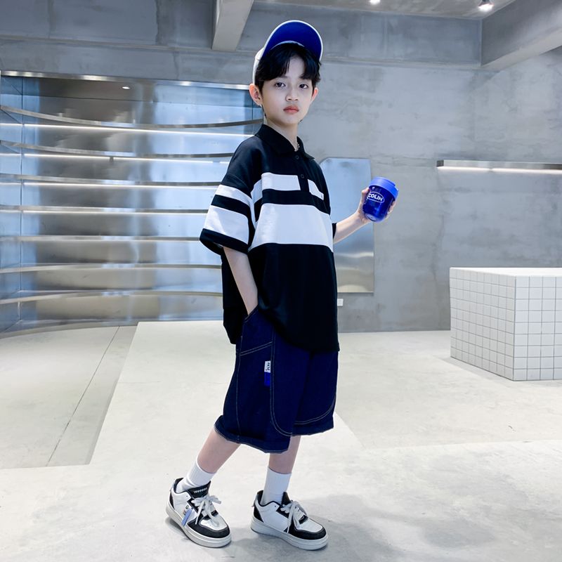 男童夏装套装新款儿童衣服短袖男孩运动中大童夏季韩版潮帅气