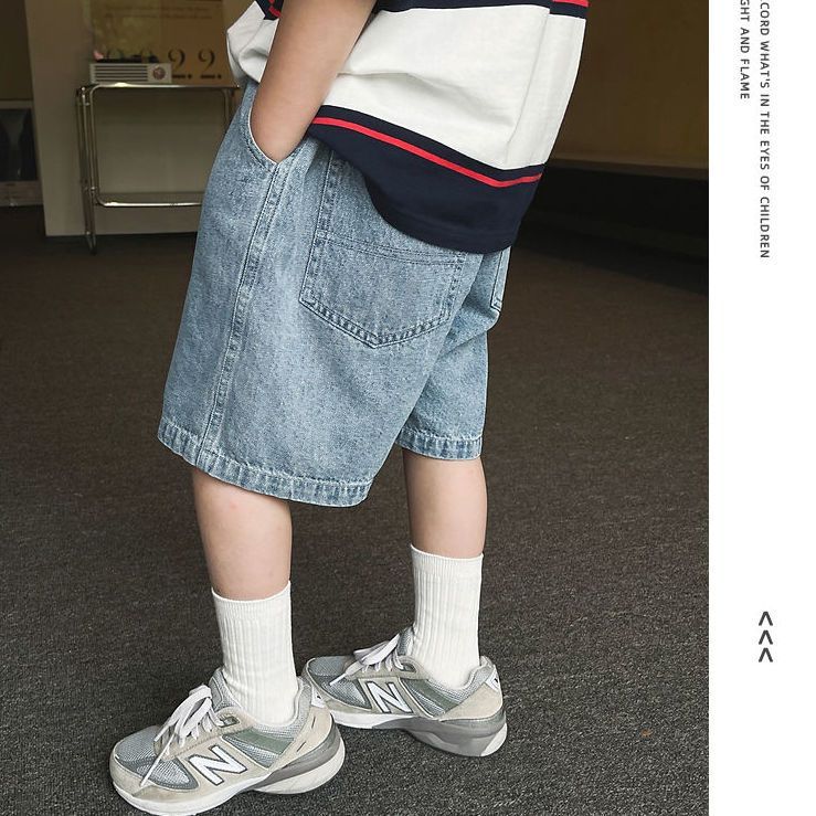 夏季儿童牛仔短裤薄款外穿2023新款男童宽松五分裤宝宝牛仔裤韩版
