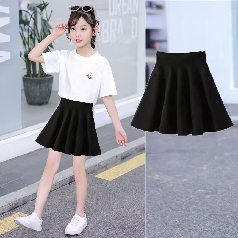 Girls  summer new Korean version short skirt super fairy all-match girl skirt primary school students anti-light pleated skirt
