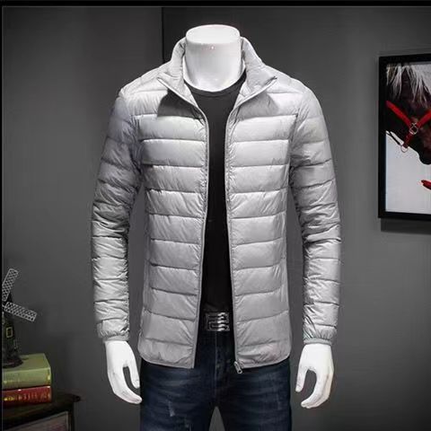 Anti-season loss-making new light down padded jacket men's stand collar hooded short large size casual fashion jacket men's clothing