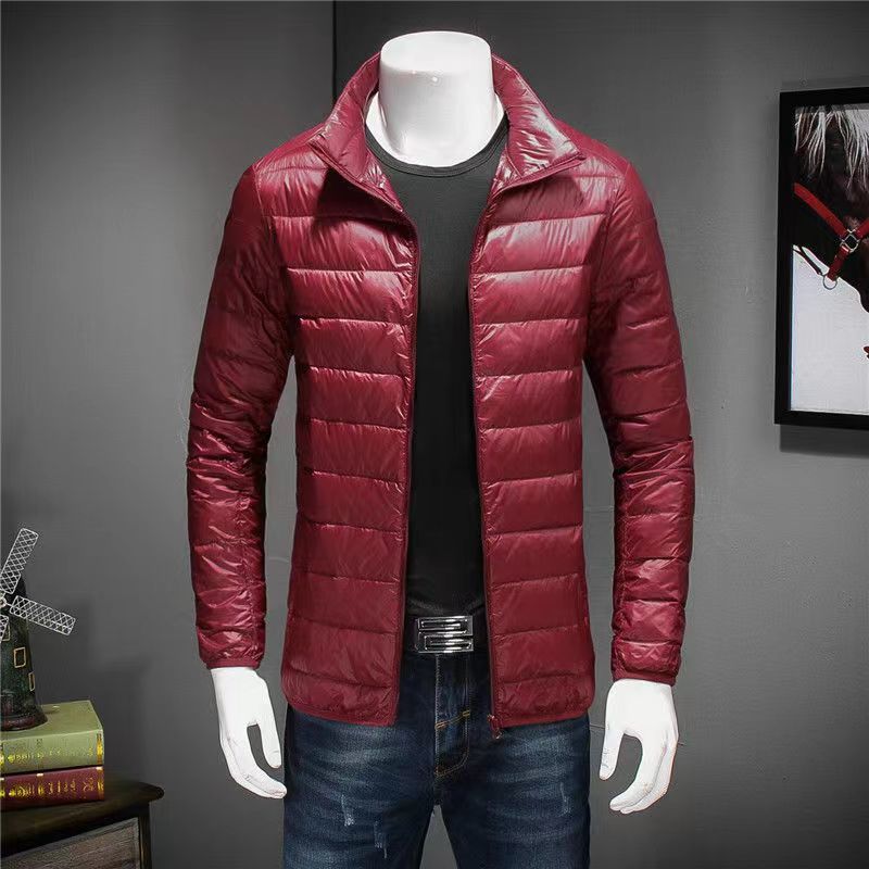Anti-season loss-making new light down padded jacket men's stand collar hooded short large size casual fashion jacket men's clothing