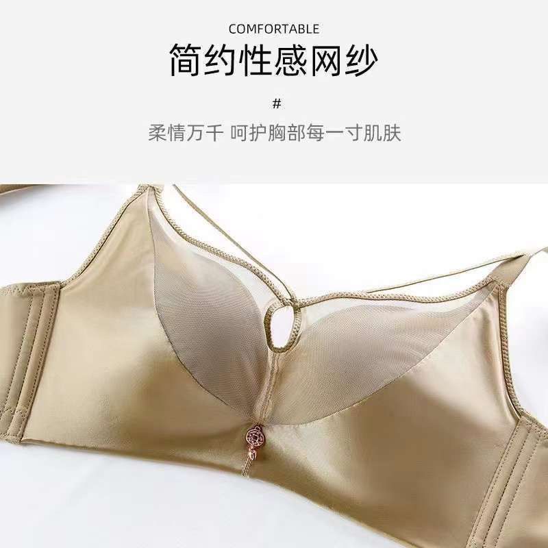 Sexy Hollow Small Breast Push-Up Adjustable Underwear Women's No Steel Ring Lifting No Trace Small Chest Show Big Closure Bra