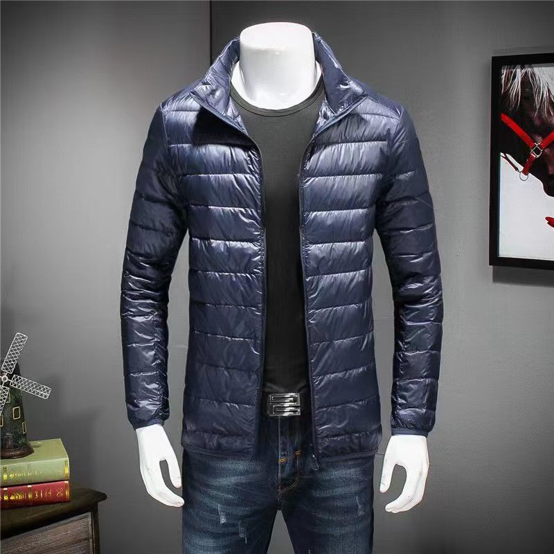 Anti-season loss-making new light down padded jacket men's stand collar hooded short large size casual fashion jacket men's clothing