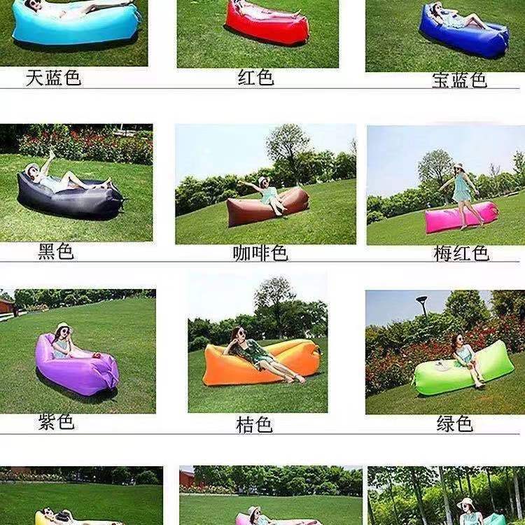 Pointed Style [Free Storage Bag] Oxford Fabric Tear Resistant Promotional Style [Random Color]outdoors inflation sofa Lazy man Air bed Single person noon break picnic Music Festival portable Air cushion bed Camping supplies