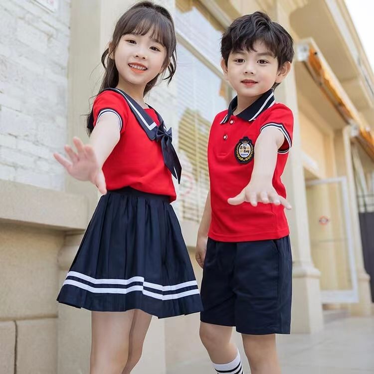 儿童夏装幼儿园园服女童装套装k套装制服夏季小学生学院风套装