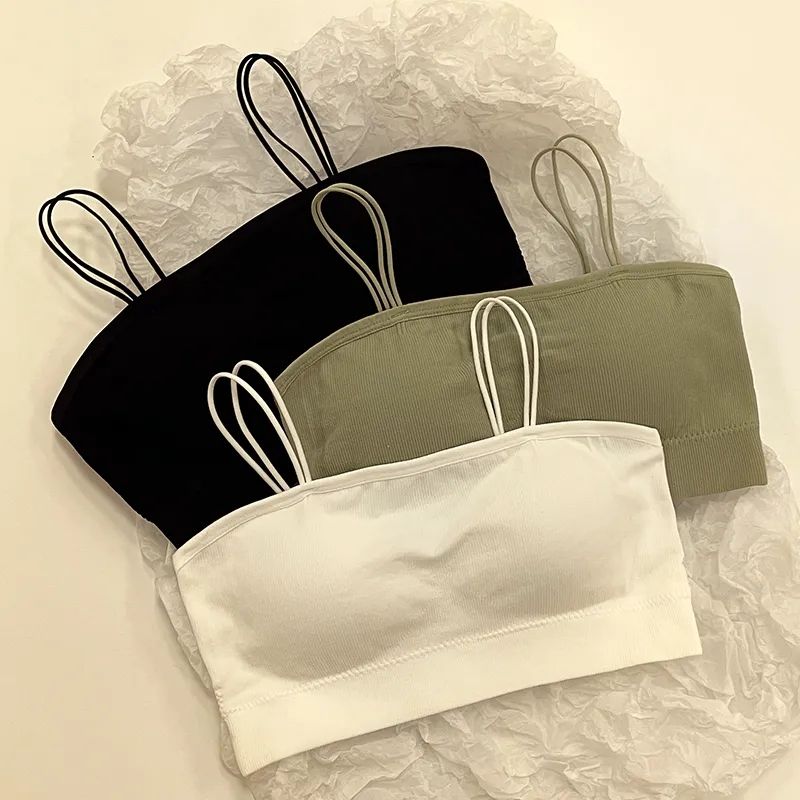 Girls underwear development period sports running shockproof anti-sagging tube top beautiful back small chest no steel ring camisole