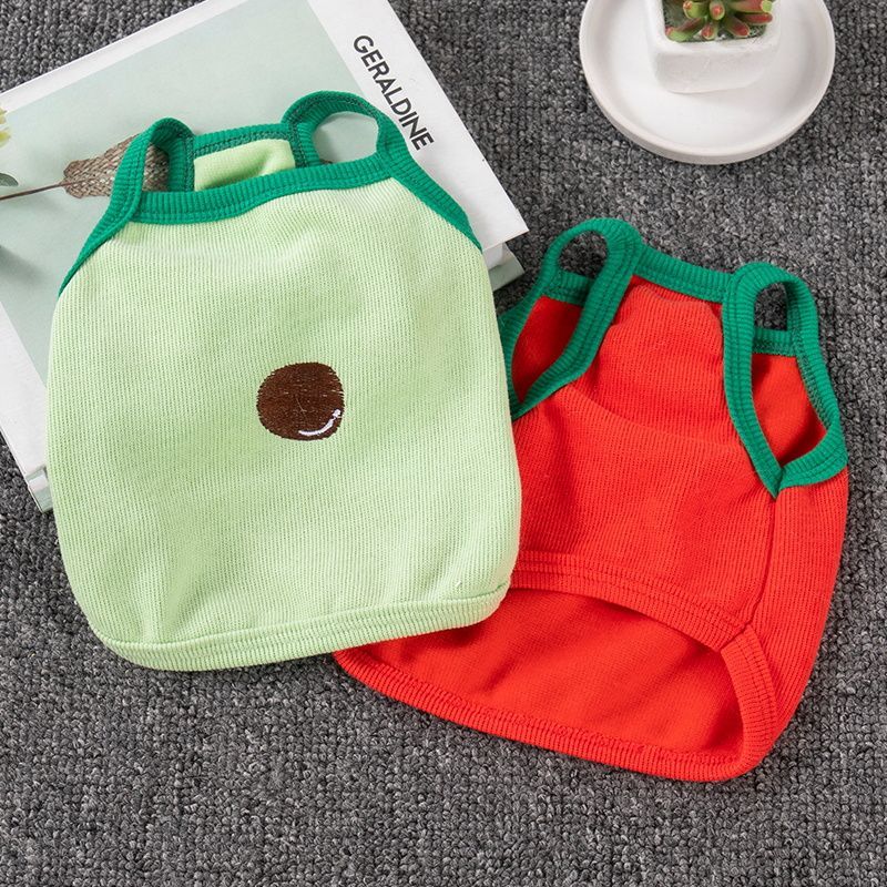 Avocado Sling Dog Clothes Thin Teddy Pet Bibear Cat Small Puppy Spring and Autumn Net Red Tank Top