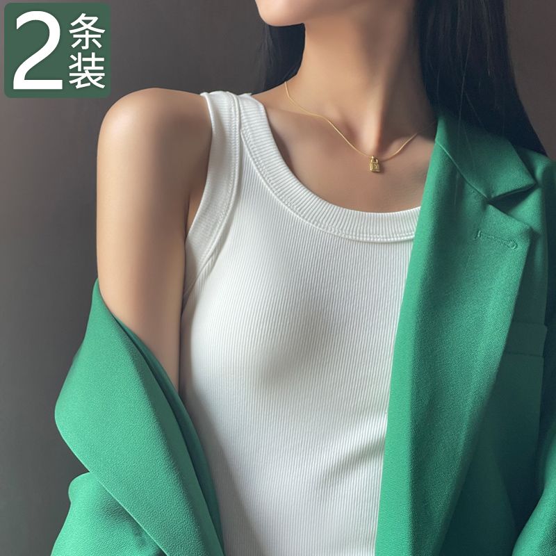 防走光吊帶打底白色背心女夏季外穿網紅爆款針織內搭無袖上衣百搭