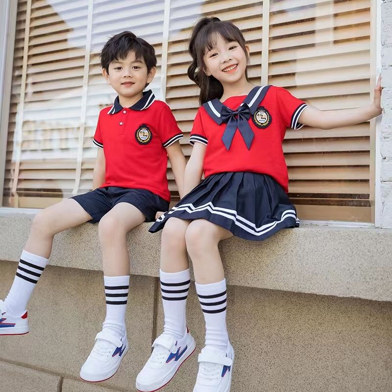 儿童夏装幼儿园园服女童装套装k套装制服夏季小学生学院风套装