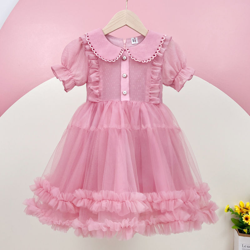 女童tutu裙子夏裝兒童公主裙2023新款小女孩連衣裙生日蓬蓬禮服裙