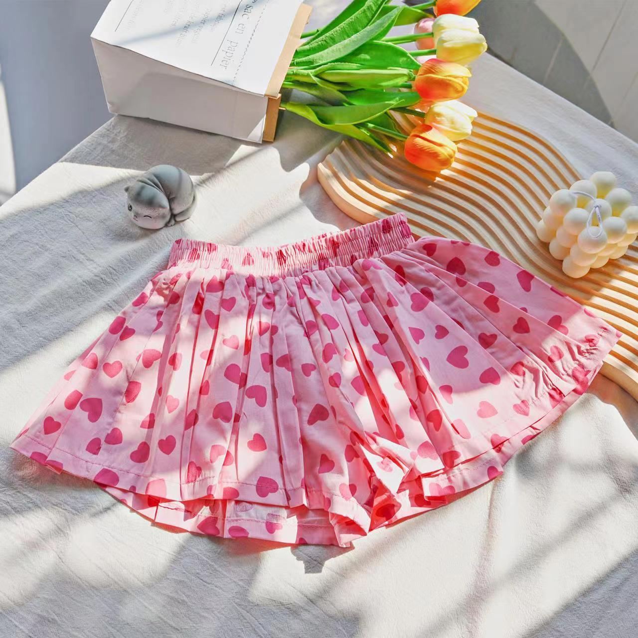 Printed Floral Short Skirt Girls Summer Dress Retro Middle High Waist Loose Closure Versatile Anti-mosquito Air Conditioning Pants Korean Version New