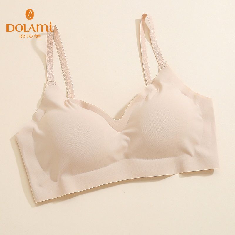 Dolame sports underwear girls light and thin bra without steel ring big chest small gathered bra shockproof running vest