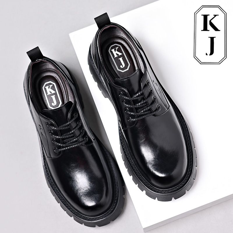 French KJ Men's 8cm Genuine Business Dress Inner Heightening Leather Shoes Korean Edition_vogvips.com