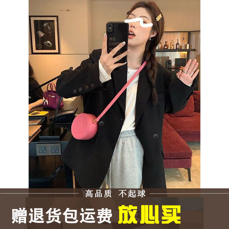 Black suit jacket for women 2023 spring and autumn new Korean style casual high-end street-friendly suit top for small people