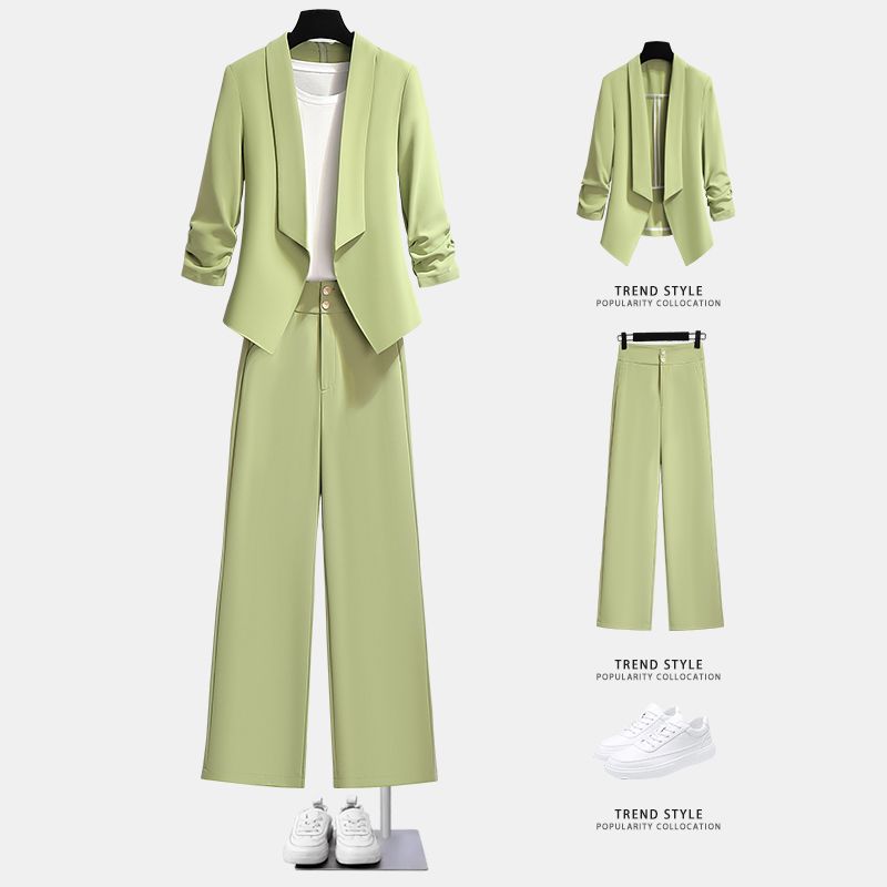 Small blazer suit for women summer  new fashion temperament goddess style high-end casual suit two-piece set