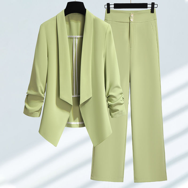 Small blazer suit for women summer  new fashion temperament goddess style high-end casual suit two-piece set