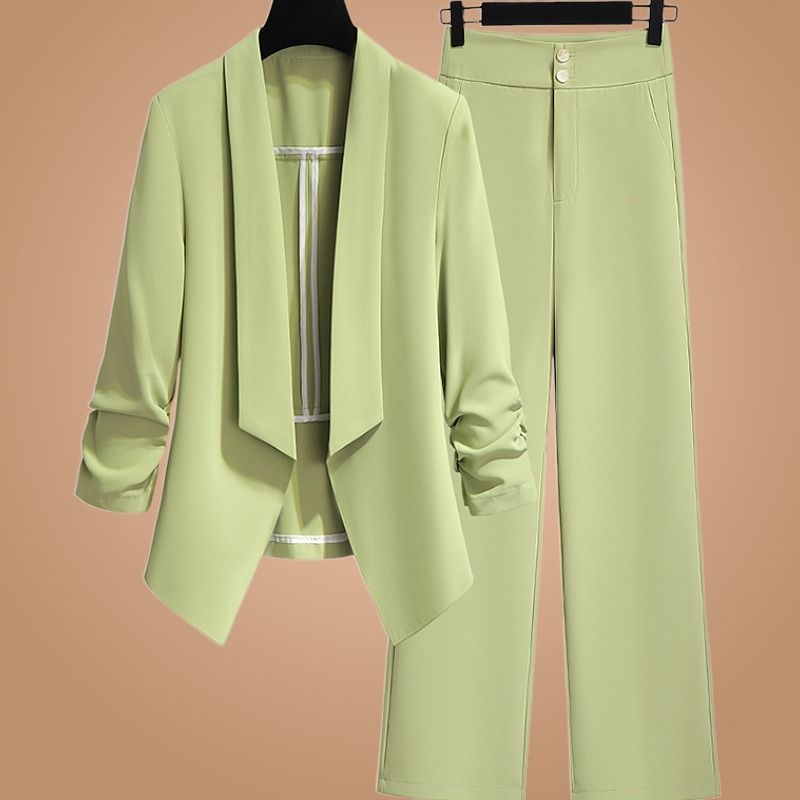 Small blazer suit for women summer  new fashion temperament goddess style high-end casual suit two-piece set