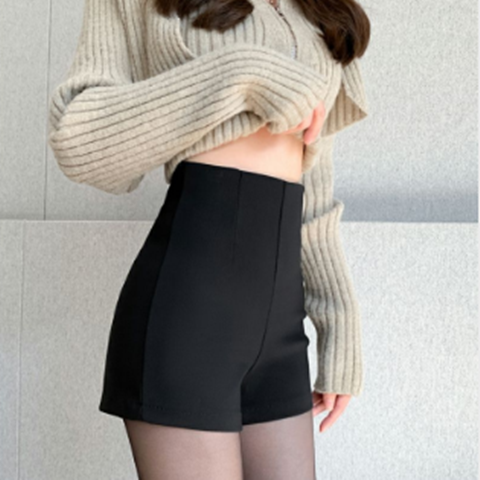 黑色下衣失蹤短褲女春夏網紅新款高腰a字辣妹小個子打底外穿熱褲
