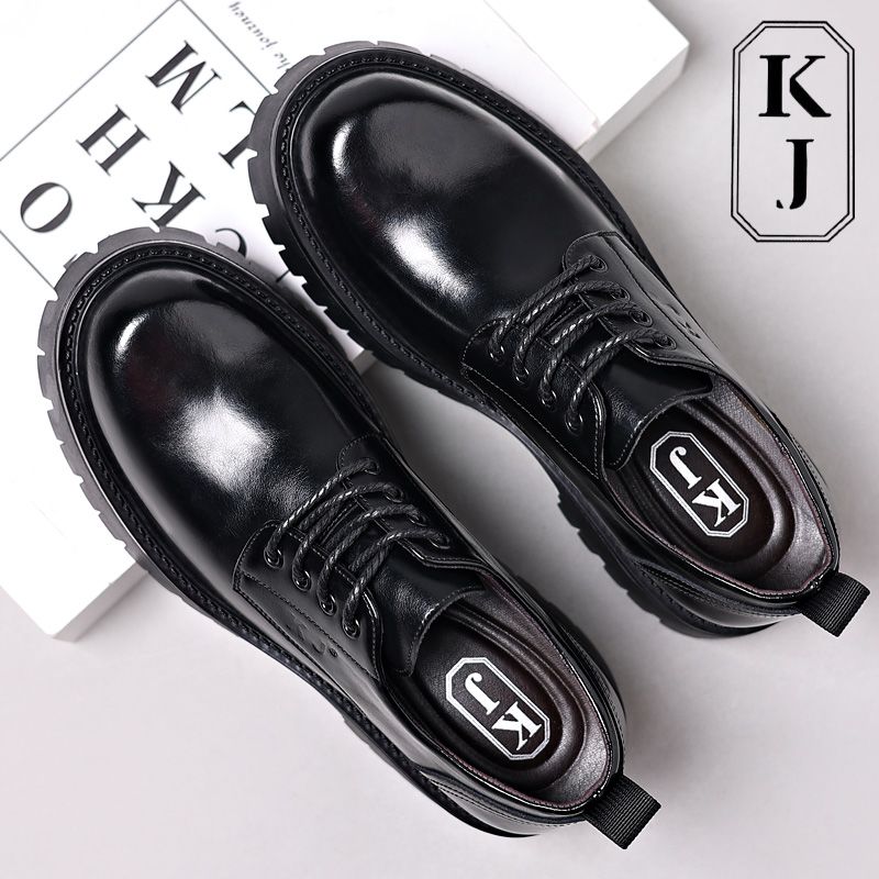 French KJ Men's 8cm Genuine Business Dress Inner Heightening Leather Shoes Korean Edition_vogvips.com
