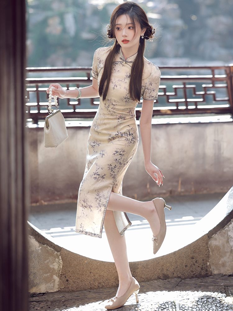 改良版旗袍2023年新款年輕款少女夏季薄款日常氣質高端淑女民國風