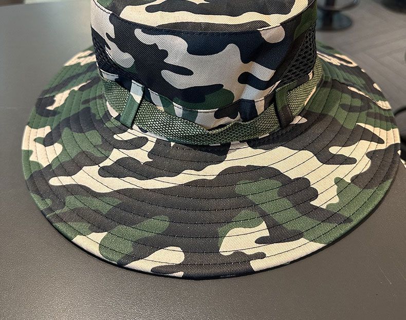 Chapeau d'été en filet à grand bord pour hommes, seau d'alpinisme en plein air, protection solaire, camouflage solaire, chapeau de pêche_voghion.com