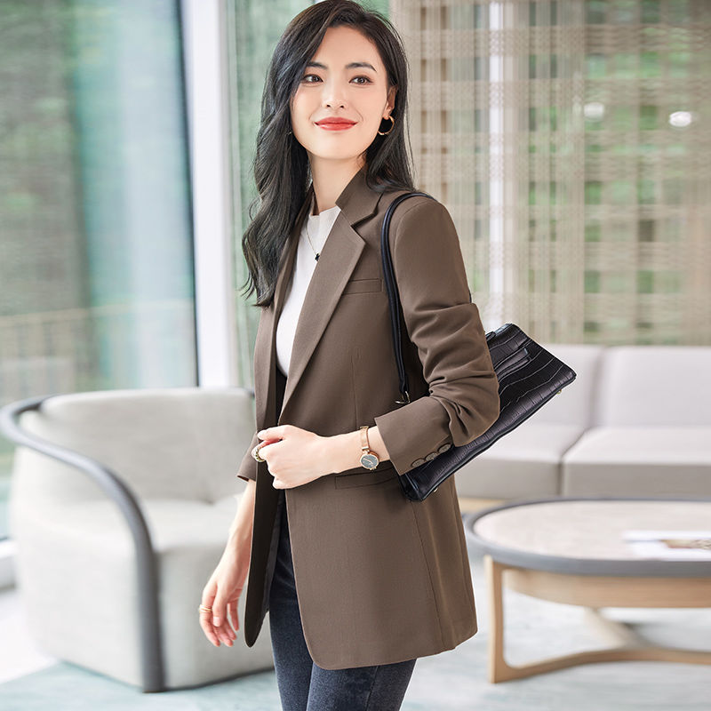 White small suit jacket female spring and autumn  new casual ladies high-end slim waist small suit