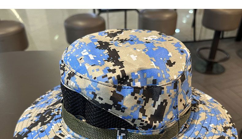 Chapeau d'été en filet à grand bord pour hommes, seau d'alpinisme en plein air, protection solaire, camouflage solaire, chapeau de pêche_voghion.com