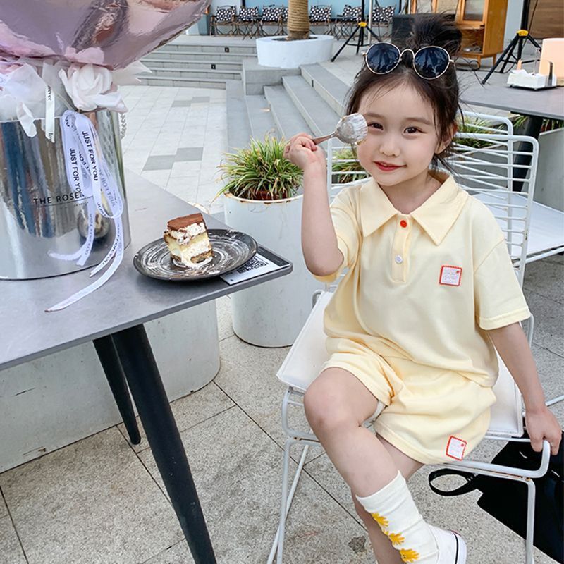 Girls' suit 2023 summer new children's fashionable sports and leisure two-piece suit trendy baby foreign style sweet clothes