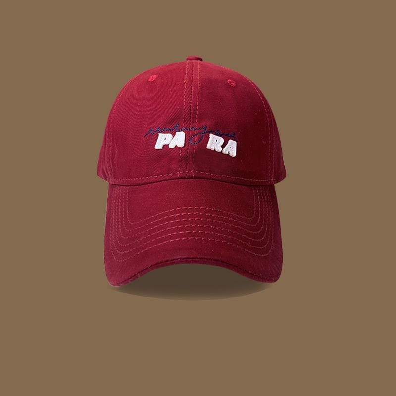 Spring new wine red baseball cap show face small peaked cap female Korean version tide brand wide brim hat couple curved brim hat