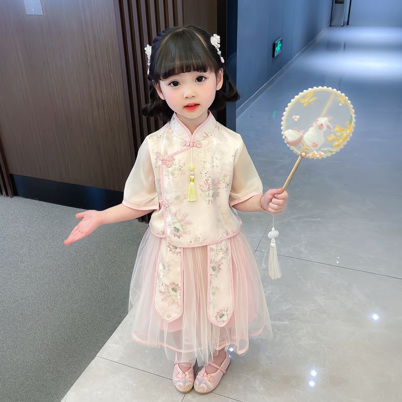 漢服女童夏裝新款連衣裙中國風古裝襦裙小童裝女孩寶寶超仙女裙子