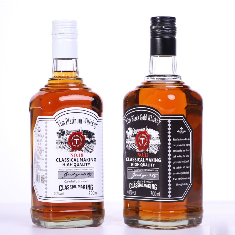 洋酒黑金威士忌组合白金700ml正品40度酒吧烈酒鸡尾酒高档酒水