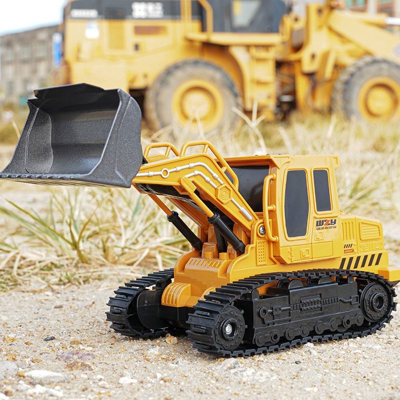 无线遥控推土机铲车玩具车男孩合金电动汽车模型儿童工程车挖掘机