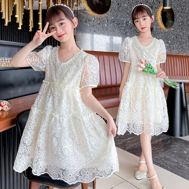 女童連衣裙2023夏季新款中大童兒童洋氣連衣裙小女孩網紅爆款裙子