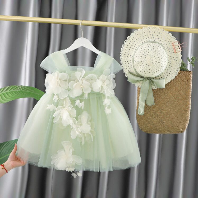 女童連衣裙夏季洋氣兒童裙子小童夏裝嬰兒公主裙一周歲禮服女寶寶