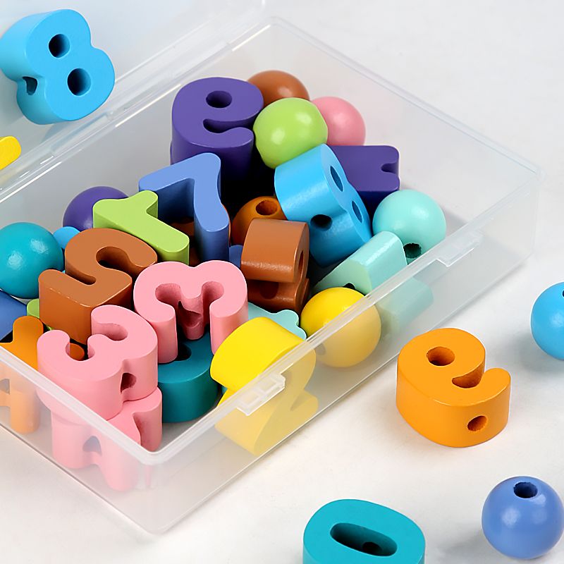 婴幼儿童串珠子颗粒益智力早教动脑积木玩具数学宝宝1-3岁男女孩