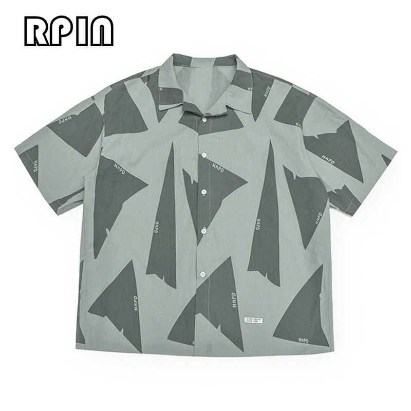 RPIN大码日系短袖衬衫女夏季薄款设计感复古chic港味宽松衬衣上衣