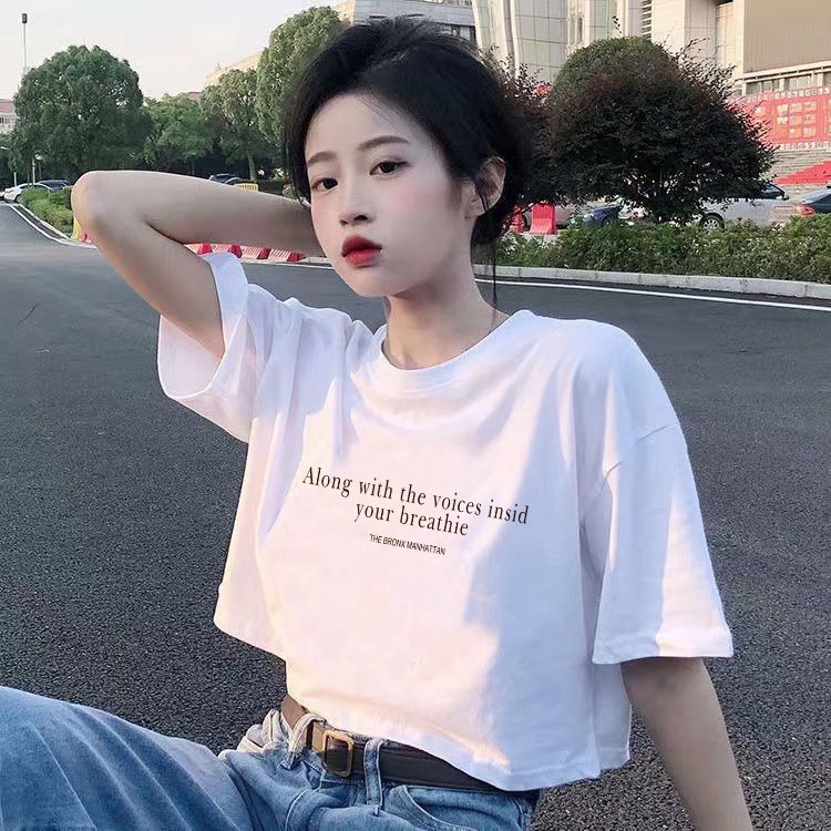 夏韓版短袖t恤女新款設計感小眾露臍短款甜辣妹百搭顯瘦上衣ins潮