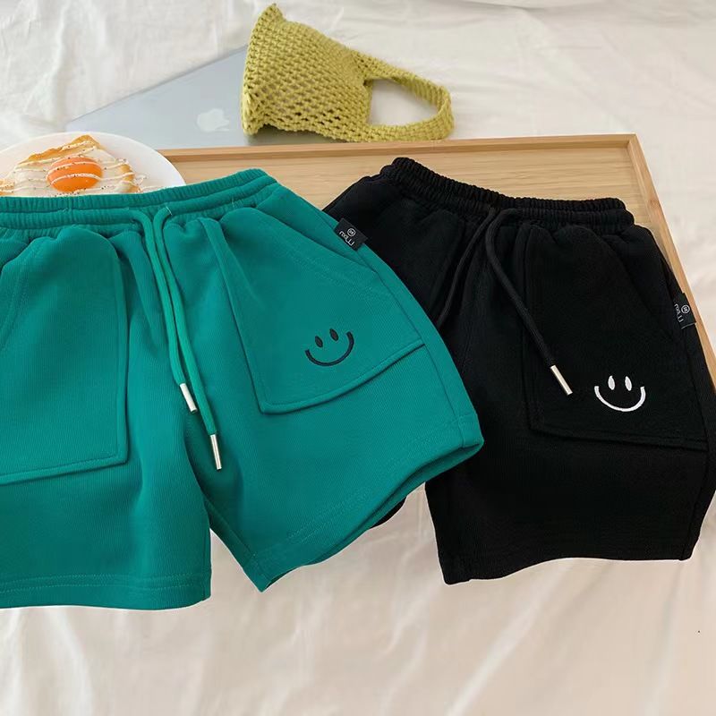 Cotton children's clothing boys and girls baby children's 2023 summer new Korean version of the sports thin section solid color casual cartoon shorts