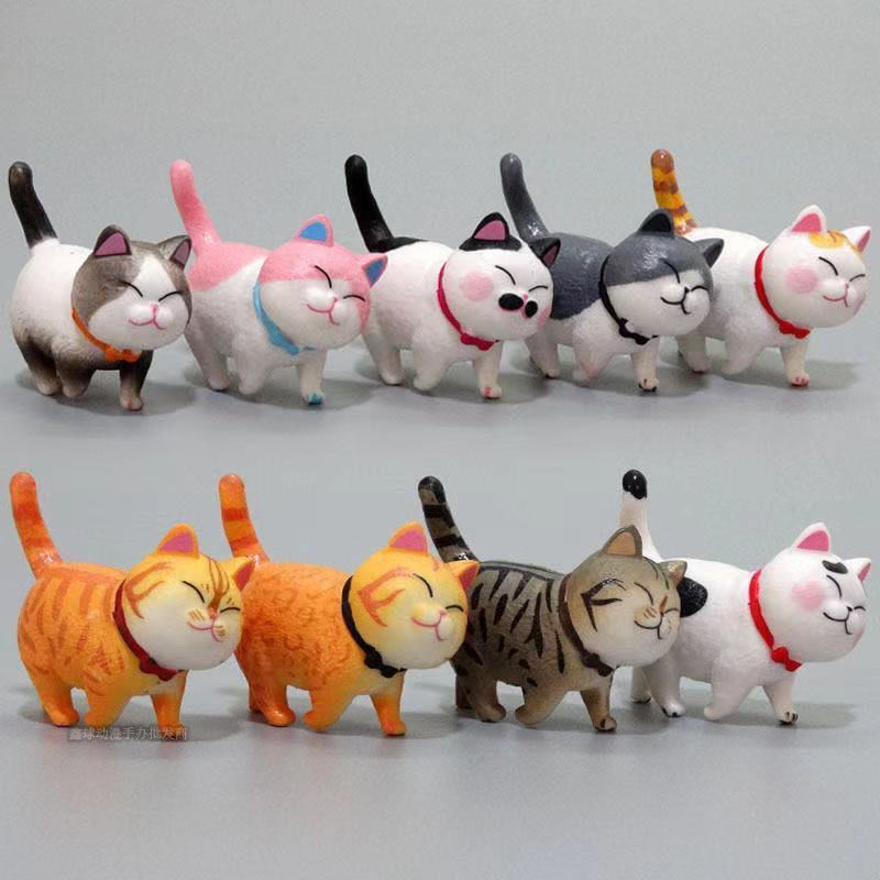 仿真猫咪超萌盲盒限量版猫咪玩具套装铃铛公仔摆件小孩玩具猫礼物