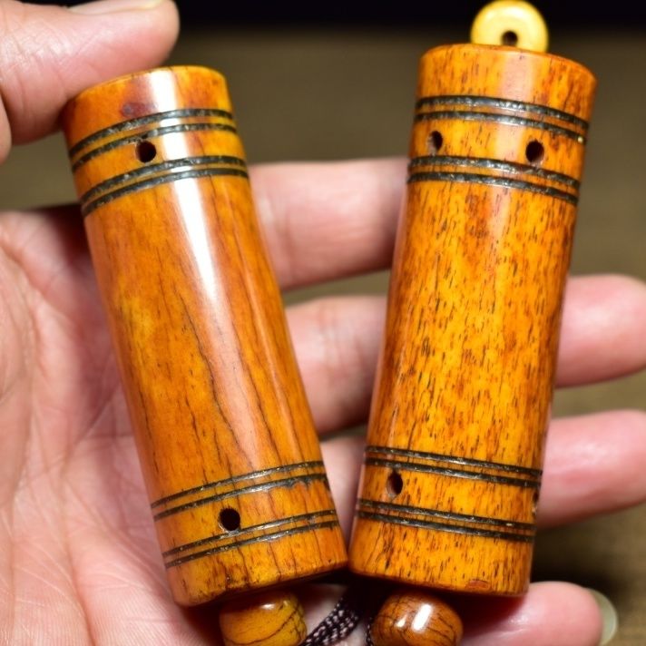 老料牦牛骨手把件骨头挂件配饰小众车挂吊坠文玩长7.5直径2.5cm