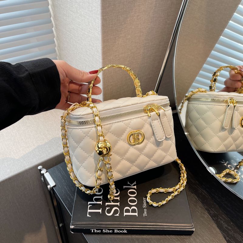 Luxus klasszikus dizájnú női táska, kockás, kis arany golyóval, új stílusú retró, minden az egyben vállra akasztható, hónaljra átvethető crossbody táska_voghion.com