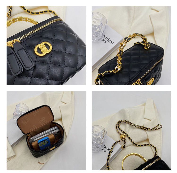 Luxus klasszikus dizájnú női táska, kockás, kis arany golyóval, új stílusú retró, minden az egyben vállra akasztható, hónaljra átvethető crossbody táska_voghion.com