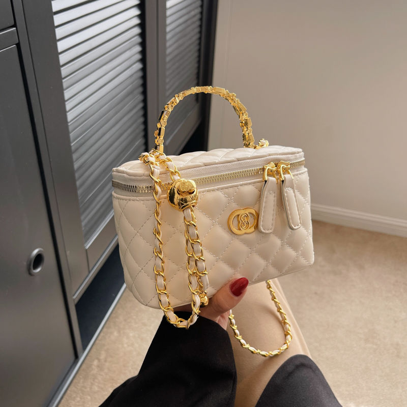 Luxus klasszikus dizájnú női táska, kockás, kis arany golyóval, új stílusú retró, minden az egyben vállra akasztható, hónaljra átvethető crossbody táska_voghion.com